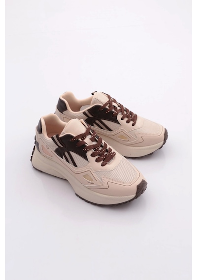Dgn 83191 Kadin Sneaker Ayakkabi Bej Kahve