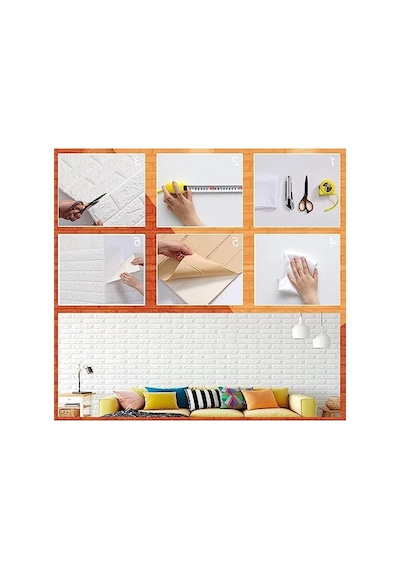 Beyaz Kendinden Yapışkanlı 3d Esnek Duvar Kağıdı Paneli - 70x23 Cm
