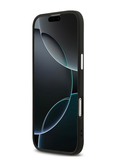 Apple Uyumlu iPhone 17 Air Kılıf Guess Lisanslı M-safe Özellikli Klasik Yazı Logolu Pu Deri Kapak Siyah Siyah