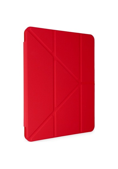 İpad Air 2 9.7 Uyumlu Kılıf Kalem Bölmeli Uyku Modlu Smart Case - Kırmızı Kapaklı Kılıf