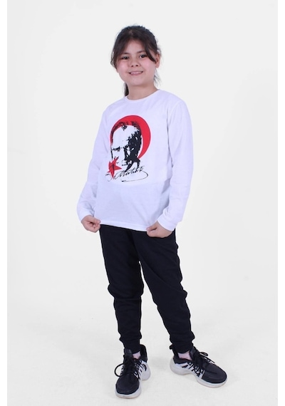 Fyk Kids Atatürk Baskılı Imzalı Uzun Kollu Unisexs Takım Çok Renkli