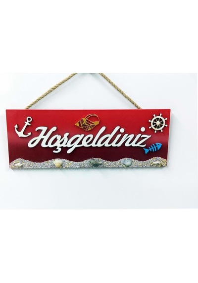 Hoşgeldiniz Kapı Ve Duvar Dekoru Süsü 30X11 Cm