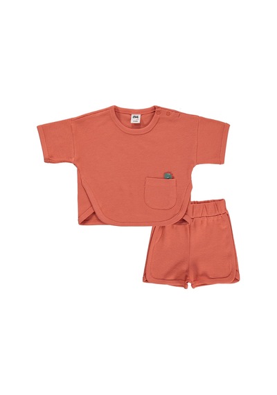 Civil Baby Cepli Basic 6-18 Ay Takım - Turuncu Kiremit