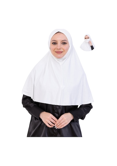 Modish Group Hazır Başörtüsü Pratik İslami Giyim Penye Peçeli Türban Namaz İçin Yumuşak Eşarp Krem