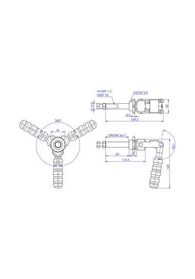 Goodhand Gh-36224m İtmeli Çekmeli Geçiş Kelepçesi 318 Kg Kapasi