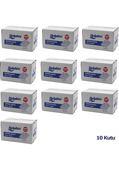 Dolphin Kilitli Şeffaf Buzdolabı Kilitli Saklama Poşeti Torba - 11x14 Cm. - 600 Adetlik 10 Kutu