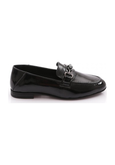 Dgn 616 Kadın Loafer Ayakkabı Siyah Rugan