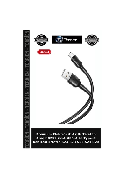Premium Elektronik Akıllı Telefon Araç Nb212 2.1a Usb-a To Type-c Kablosu 1metre S24 S23 S22 S21 S20