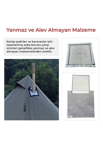 Kamp Çadırı Soba Baca Çıkışı Tek Katlı 30 x 30 CM