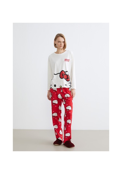 Lcw Young Kırmızı Hello Kitty Baskılı Kadın Pijama Takımı