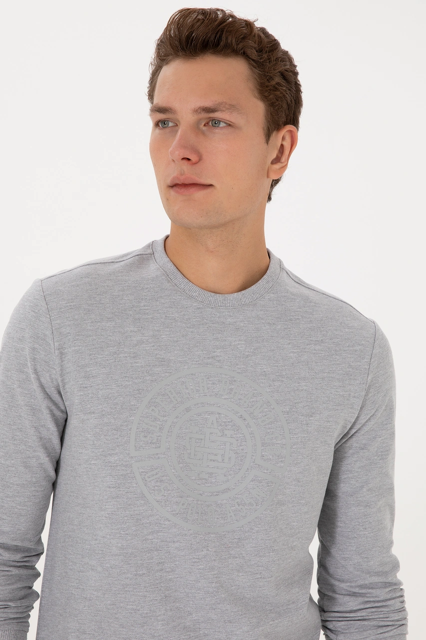U.S. Polo Assn. Erkek Regular Fit Bisiklet Yaka Gri Melanj İnce Sweatshirt 50324788-VR086 U.S. Polo Assn. Erkek Regular Fit Bisiklet Yaka Gri Melanj İnce Sweatshirt 50324788-VR086