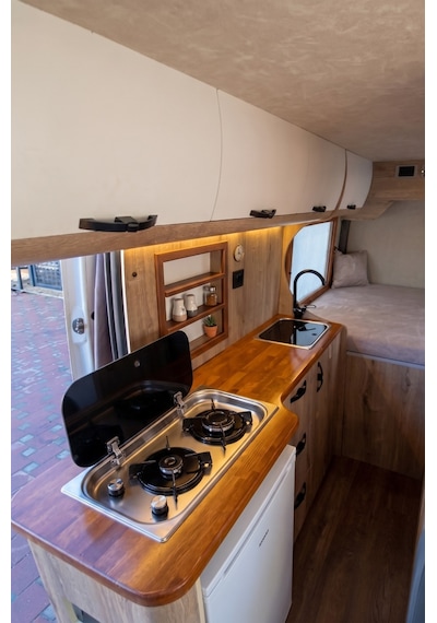 ager Çift Gözlü Cam Kapaklı Gazlı Ocak - Karavan Tekne Tiny House İçin Paslanmaz Çelik LPG Ocak