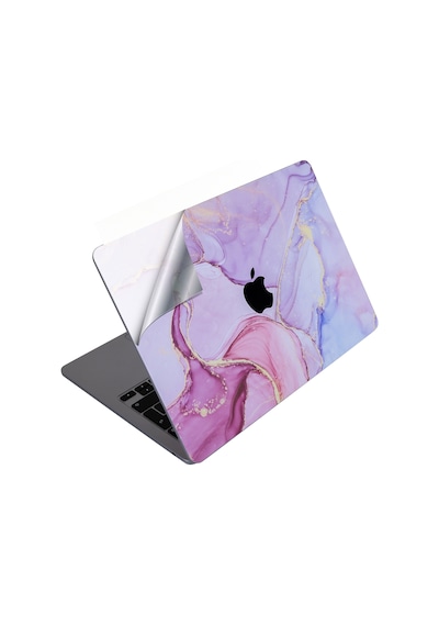 Apple Uyumlu MacBook Air 13.6 Kılıf M2 M3 M4 M5 Yapıştırma Sticker Kaplama Koruyucu A2681 A3113 A3240 A3449 Lila