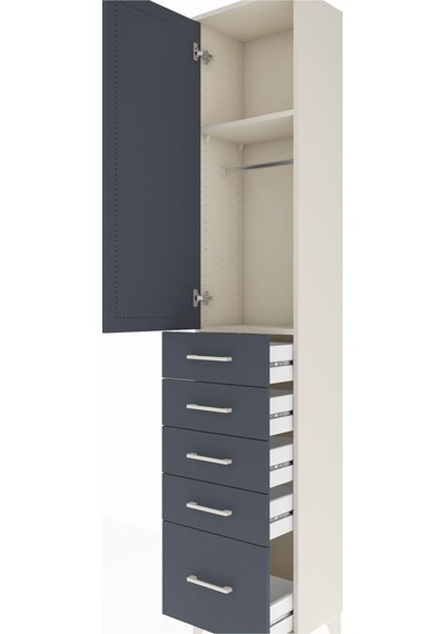 Arges Dolap 2 Raflı 5 Çekmeceli Tek Askılı 44x30x221 Aytaşı-a... Aytaşı