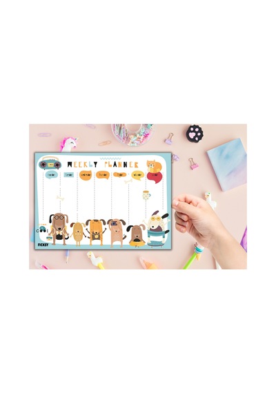 Çocuk Haftalık Planlayıcı - A4 - 30 Yaprak - Öğrenci Planlayıcı - Okul Planlayıcı - Ders Programı - 0569 Çok Renkli