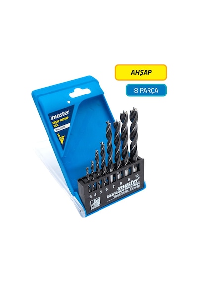 Master 530840 Ahşap Matkap Ucu Seti 3-10mm 8 Parça