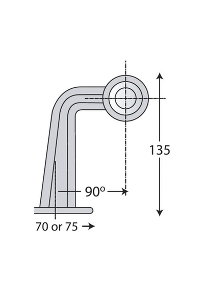 Dsl-611.367 Eğri Boynuz Takoz Ledli Dorse Lambası 135mm 12v-24v