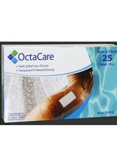 Su Geçirmez Şeffaf Pu Film Yara Örtüsü Sezeryan Bandı Octamed 5 Adet 9cmx15cm