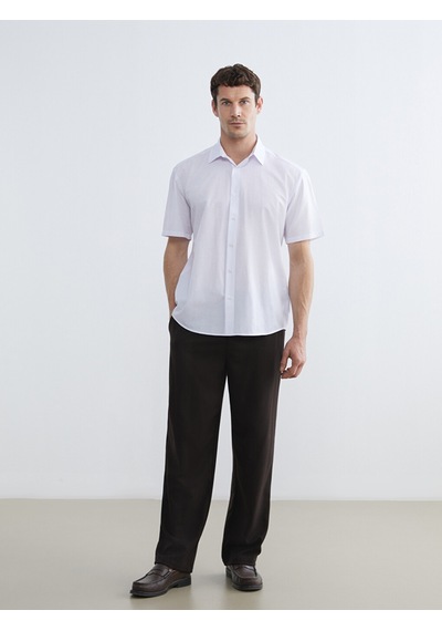 LC Waikiki Lc Waıkıkı Beyaz Regular Fit Poplin Erkek Basic Gömlek