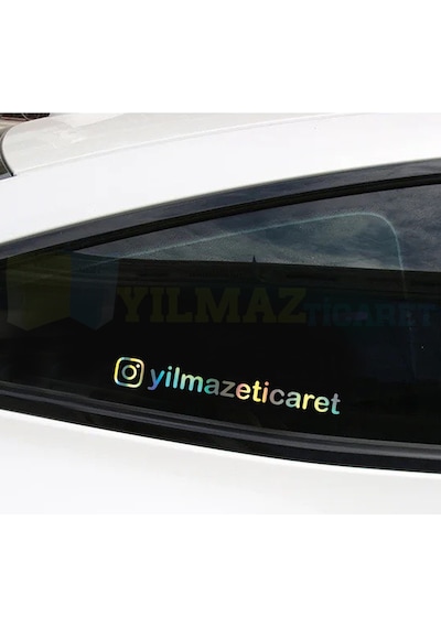 Kişiye Özel İnstagram Hologram Motosiklet Oto Sticker Etiket 2 Ad