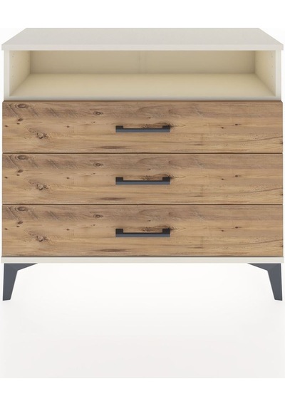 Arges Şifonyer Tek Raflı 3 Çekmeceli 88x30x80 Aytaşı-çam Aytaşı