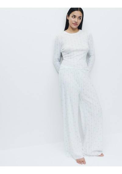 Marks & Spencer Desenli Pijama Takımı T37006221X Yeşil