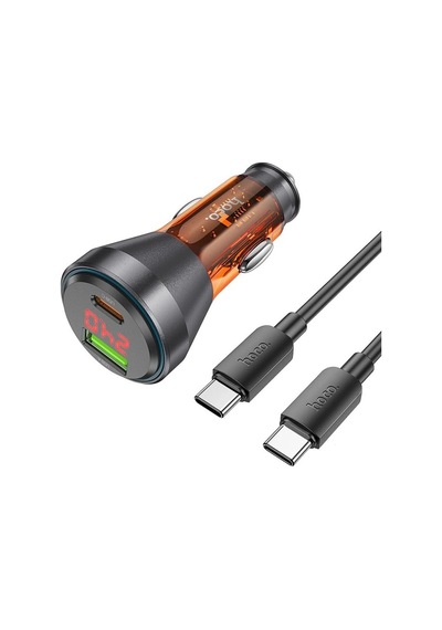 Hoco Nz12b Unimpeded Pd48w Usb + Type-c Araç Çakmaklı Hızlı Şarj Aleti + Type-c To Type-c Kablo- 5775 Standart 73580946