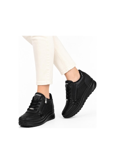 Wickers Dolgu Tabanlı Fermuarlı Sneaker Siyah