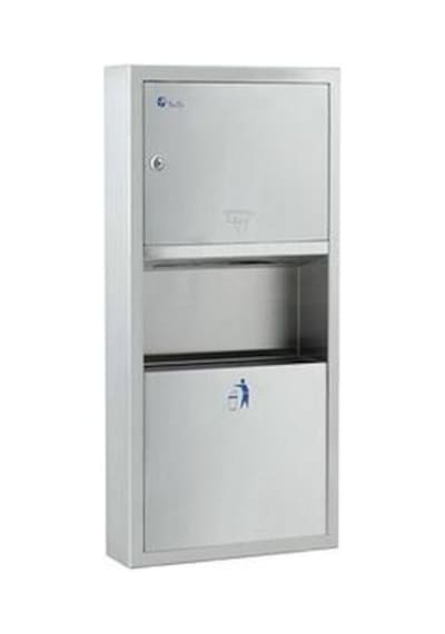 Omnipazar Xinda GSG36S Sıva Üstü Z Kağıt Havluluk ve Çöp Kovası S Gümüş