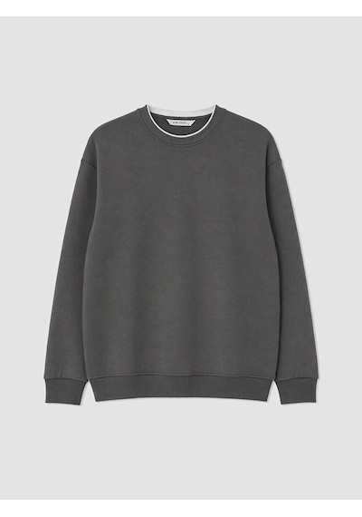 Lcw Vision Gri Bisiklet Yaka Erkek Kalın Sweatshirt