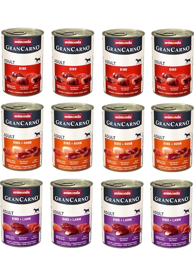Animonda Gran Carno 3 Çeşit Karma Köpek Konserve 400 G X 12 Adet
