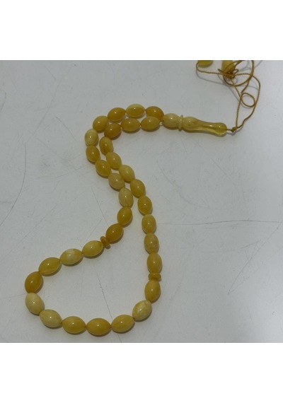 Doğal Kaya Damla Kehribar Tesbih 33lük 12,60 Gram