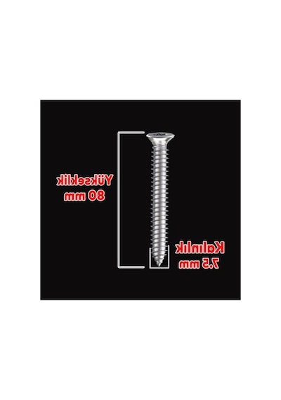 Sivri Uçlu Dübelsiz Beton Vidası 7.5x80 Mm - 50 Adet 0.35 CM
