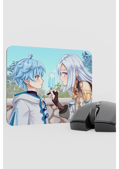 Chongyun Genshin Impact Anime Gacha V5 - 22x18 Gaming Mouse Pad Fare Altlığı