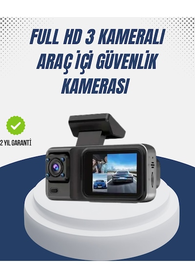 1080p Üç Kameralı Araç Kamerası Wi-fi Destekli Park Modu Ve G-sensörlü 85193775