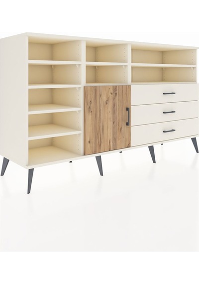 Kronos Konsol 8 Raflı 3 Çekmeceli Tek Kapaklı 176x59x99 Aytaşı-ç Aytaşı-çam/aytaşı