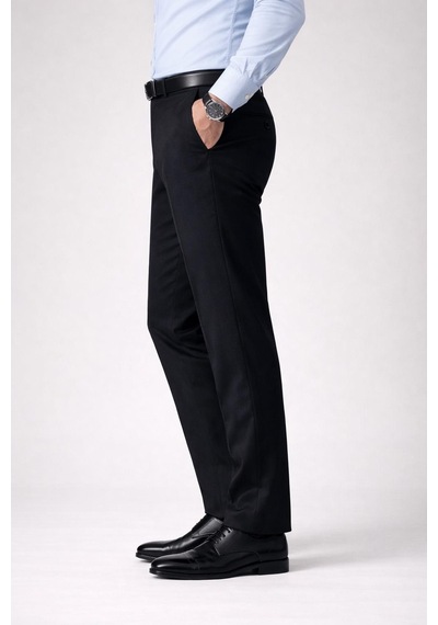 Classics Men Caserta Klasik Fit Likralı Erkek Kanvas Pantolon - 7516 Siyah
