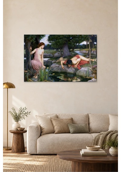 Fida Waterhouse Ekho Ve Narkissos Canvas Tablo Çok Renkli