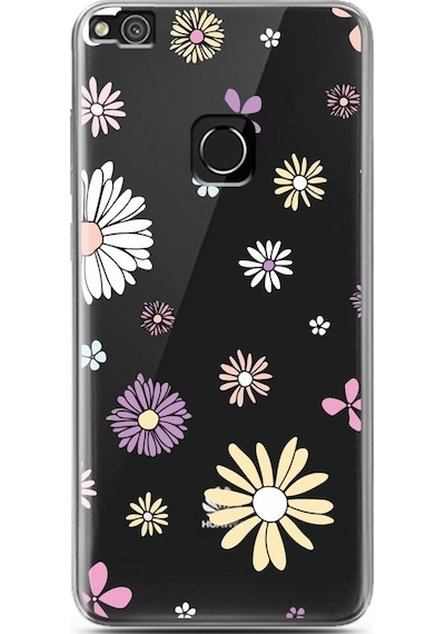 Huawei P9 Lite 2017 Candy Floral Tasarımlı Süper Şeffaf Telefon Kılıfı Çok Renkli