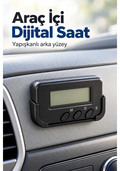 Alarmlı Dijital Araba Saati Takvim Ve Kronometre Özellikli