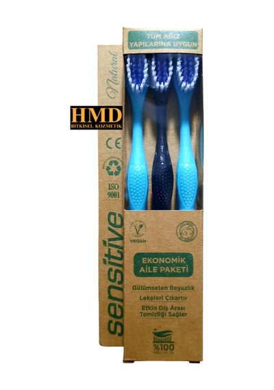 Herbadent Orta Sert Diş Fırçası 3lü + Gül Sabunu 125 G