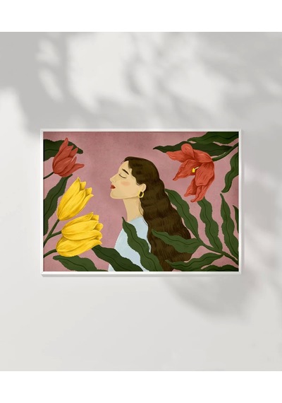 Çerçevesiz Poster Floral Melodi