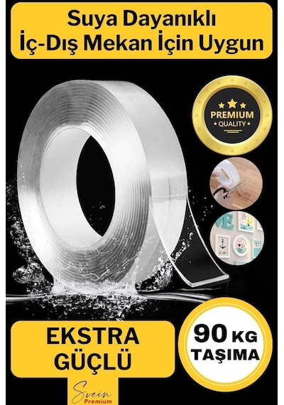 90 Kg Çift Taraflı Ekstra Güçlü Çok Amaçlı Tamir Silikon Bant Dış Mekan Montaj Bandı 18 Mm X 1,5 Mt