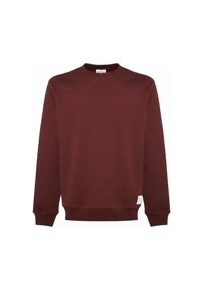 Grimelange Travis  Erkek Yumuşacık Kumaşlı Regular Fit Yuvarlak Yakalı Bordo Sweatshirt