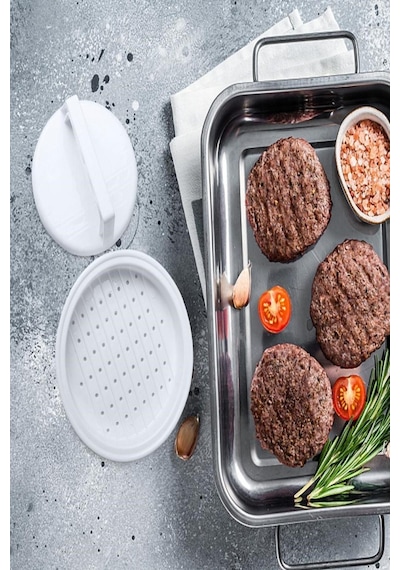 Hamburger Ve Köfte Şekillendirici Pratik Köfte Kalıbı Hamburger Pres Aparatı Hamburger Kalıbı Beyaz
