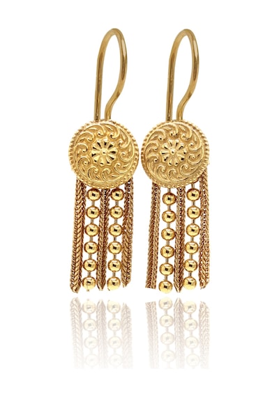 Sıralı Toplu Altın Kaplama 925 Ayar Gümüş Bayan Hasır Üçlü Set 201024776 Gold