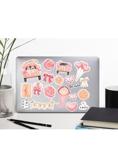 Sevgililer Günü Aşk Love Temalı Sticker Seti, Çıkartma, Ajanda Scrapbook Kolaj Etiket Bullet Journal Diğer
