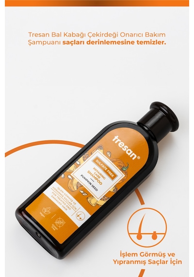 Bal Kabağı Çekirdeği Onarıcı Sülfatsız Bakım Şampuanı İşlem Görmüş Ve Yıpranmış Saçlar 300 Ml İnce Telli