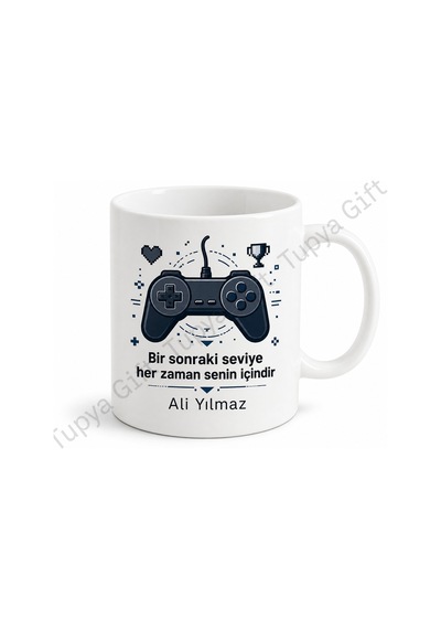 Gamer Hediyesi Kişiye Özel Baskılı Kupa Bardak Oyuncu Hediyesi Mug Beyaz / Çok Renkli