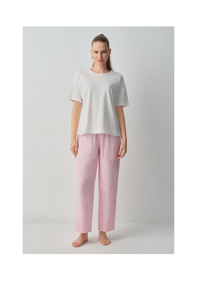 Suwen Jade Pamuklu Pijama Takımı Wsh10510023919 Pembe